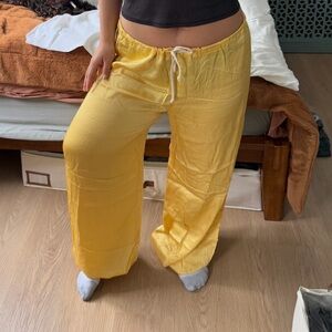 DONNI Yellow Track Pants Relaxed Fit Casual